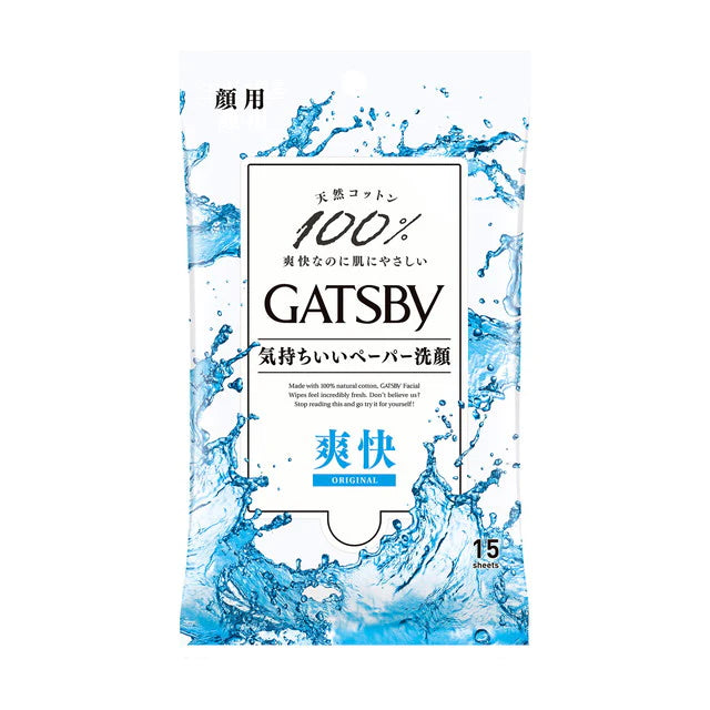 GATSBY Facial Wipes 男士潔面濕紙巾 (2 types/2款) 15pcs