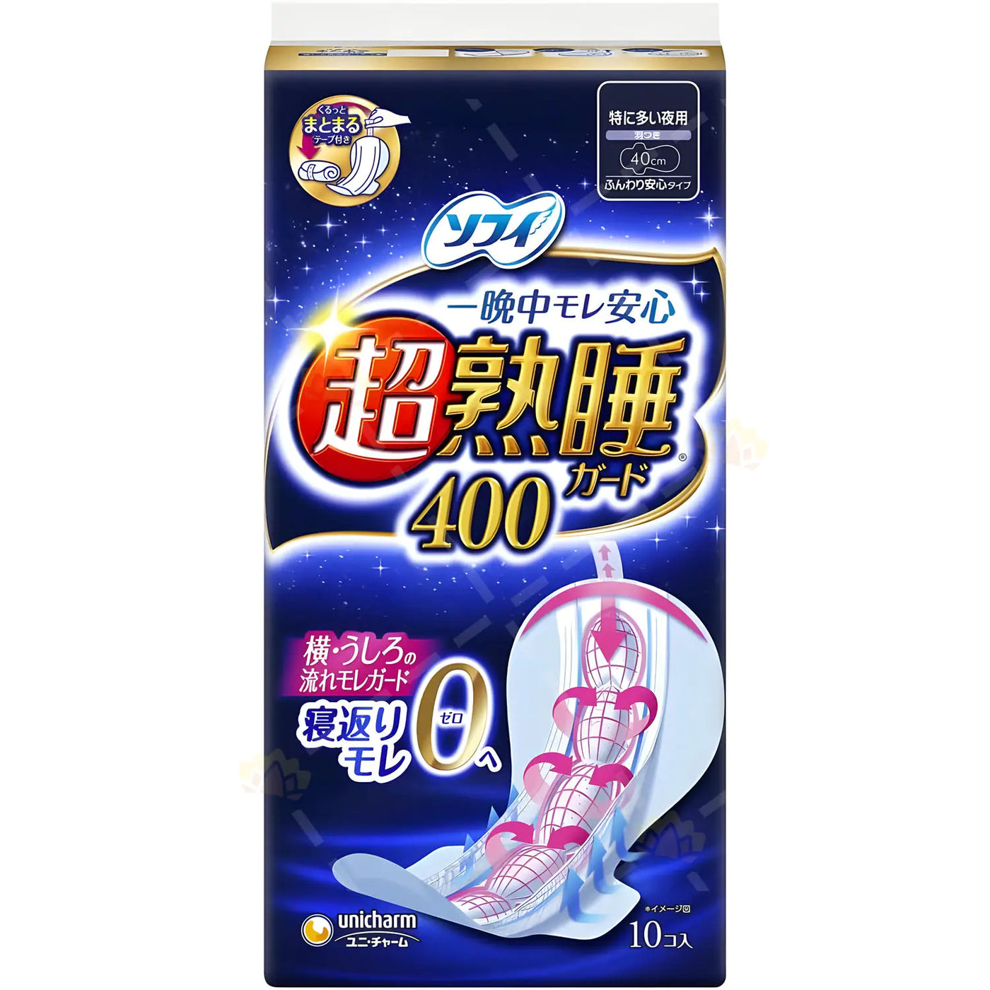 Unicharm Sofy Night Sanitary Pad 超熟睡防漏衛生巾 特長夜用護翼 (2 types/2款)