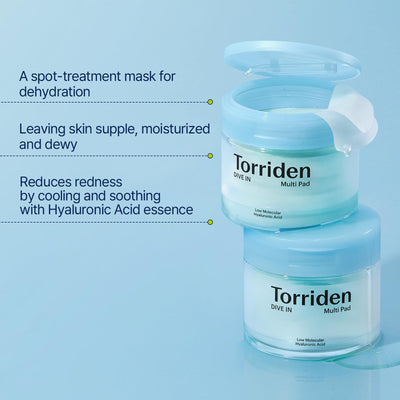 Torriden Dive In Low Molecular Hyaluronic Acid Multi Pad 低分子透明質酸補濕爽膚棉 (80 pcs/80片)