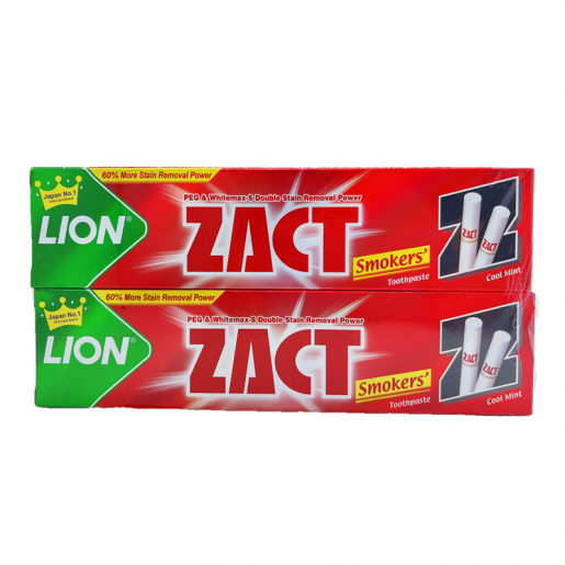 LION ZACT Anti-smoke Tartar Anti-bad Breath Toothpaste 獅王強效去煙漬牙垢防口臭牙膏 150g x2