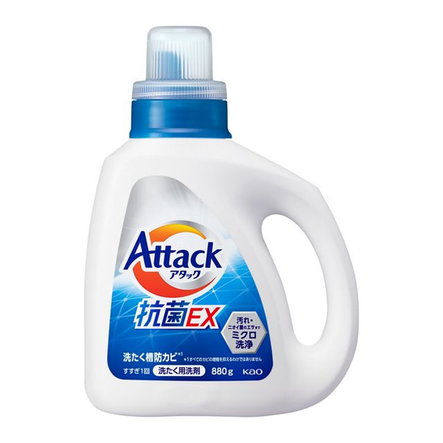 KAO Attack Antibacterial EX Liquid Laundry Detergent 花王 Attack 抗菌EX 洗衣液 880g