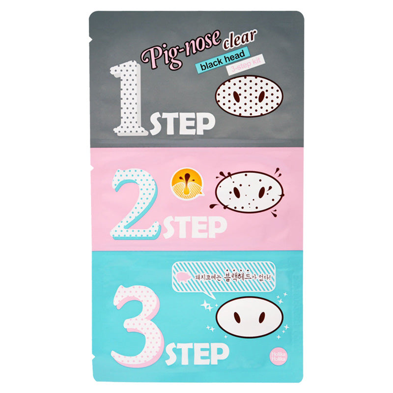 Holika Holika Pig Nose Clear Black Head 3-Step Kit 粉紅豬鼻強效去黑頭收毛孔3連貼