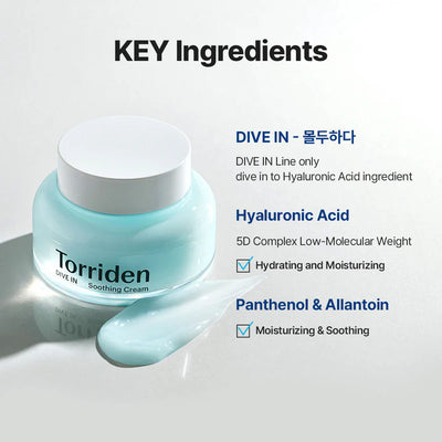 Torriden Dive In Low Molecular Hyaluronic Acid Soothing Cream 低分子透明質酸深層補水抗敏舒緩面霜 100ml