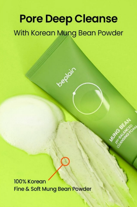 Beplain Mung Bean pH Balanced Cleansing Foam 碧菲音綠豆潔面膏 80ml