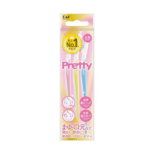 Pritty Razor KAI Pretty Razor For Sensitive Skin 貝印敏感肌膚臉部修眉刀 3pcs (2 types/2款 ...