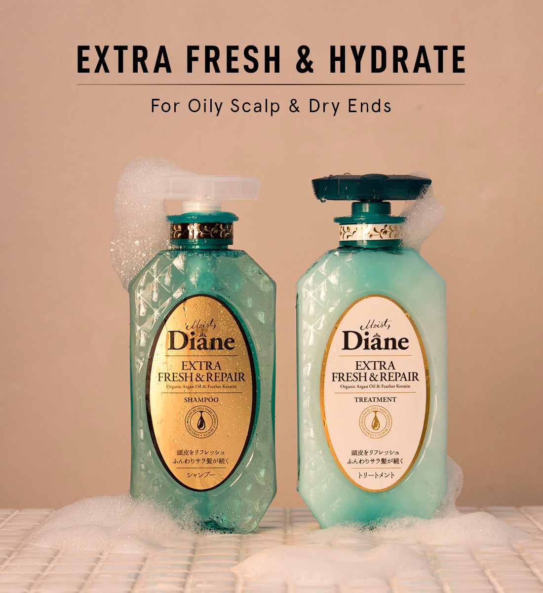 Moist Diane Extra Fresh & Hydrate Shampoo/Treatment 香水清新水感抗頭皮屑洗髮水/護髮素 450ml