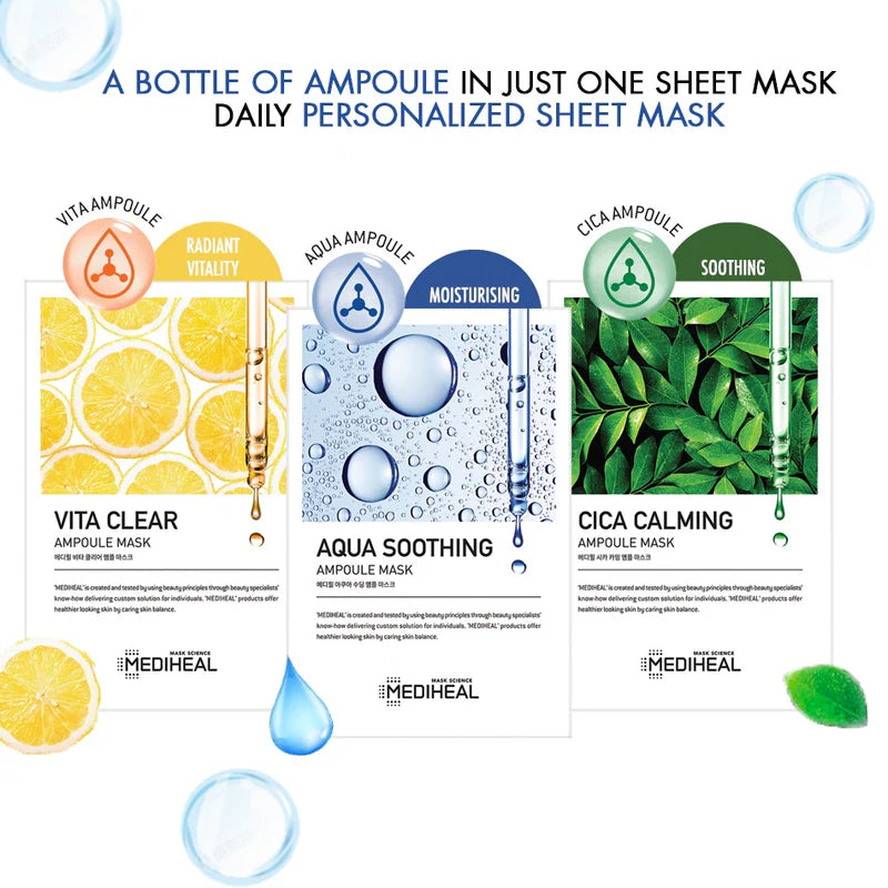 MEDIHEAL AMPOULE MASK 韓國美迪惠爾安瓶面膜 25ml*10pcs/box