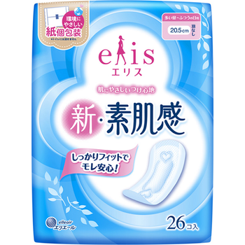 Elleair Elis New Bare Skin Feeling Soft Touch Pads 大王光羽新・素肌感無翼衛生巾日間用 20.5cm 26pcs