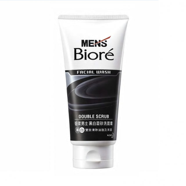 Men's Biore Double Scrub Facial Wash 花王碧柔男士黑白磨砂洗面膏 100g