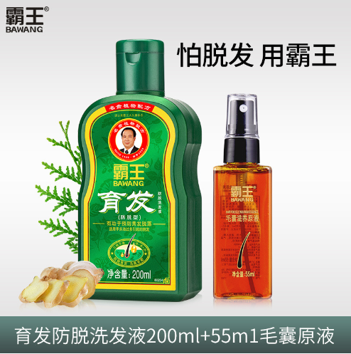 BaWang Anti-hair Loss and Oil Control Shampoo+ Hair Growth Nutrient Essence Set 霸王防脫控油洗髮水套裝+育髮營養液