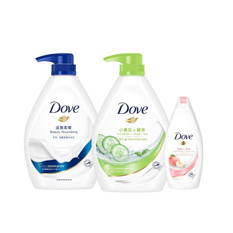 DOVE Body Wash Set - Cucumber x Green Tea + Nourishing and Soft 多芬 沐浴乳套裝 - 小黃瓜x綠茶+滋養柔嫩