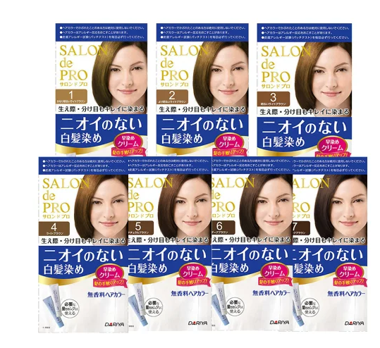 Salon de Pro Quick Hair Dye Cream for Gray Hair 混合乳霜染髮 白髮用 80g (6 colors/6色)